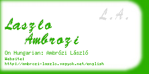laszlo ambrozi business card